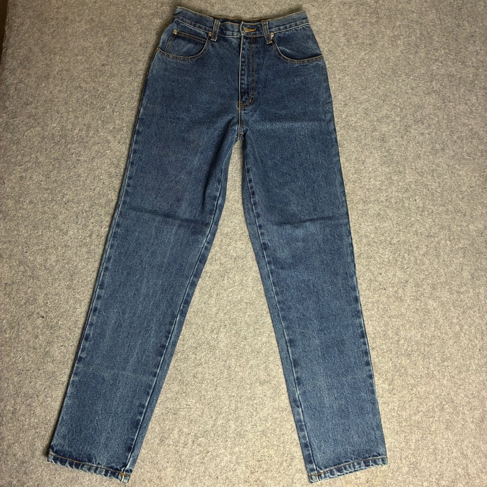Vintage Thomson 26x31 High Waist Mom Jeans Medium Wash Blue Tapered Denim Pants